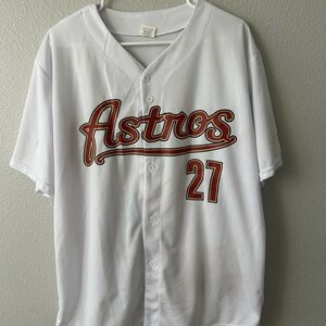White Houston Astros Throwback Baseball Jersey